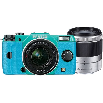Q7 ダブルズームキット ミント/アクア 085 [ボディ＋交換レンズ「PENTAX-02 STANDARD ZOOM」「PENTAX-06 TELEPHOTO ZOOM」]