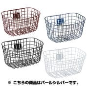 GK-601-PS オシャレ丸型ワイヤーカゴ大型パールシルバー 109-00228