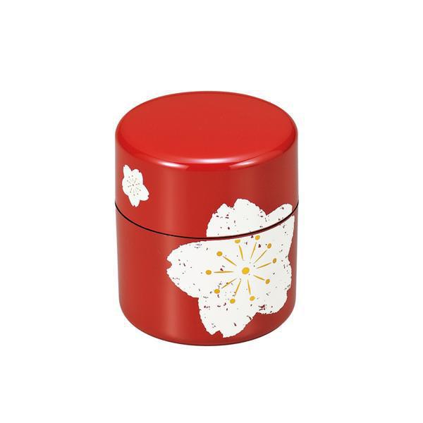 茶筒 朱桜