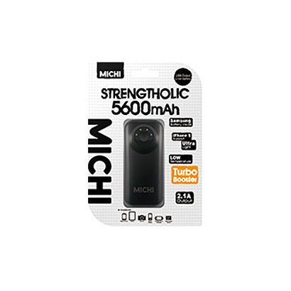 Michi 5600mAh USB出力：1ポート 最大：2.1A BK M56BK-01