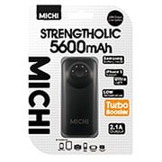 Michi 5600mAh USB出力:1ポート 最大:2.1A BK M56BK-01
