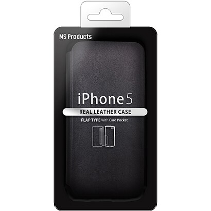 MS-IP5LBK2 [iPhone5 本革ケース(フタ) ブラック]