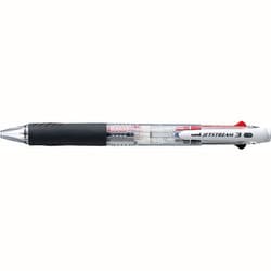 油性ボールペン JETSTREAM（ジェットストリーム） 3色ボールペン 0.38mm 超低摩擦インク インク色：3色（黒・赤・青） 本体色：透明 SXE340038.T
