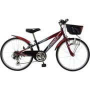 ノーパンク自転車 シティバイク 24インチ 外装6段変速 レッド×ブラック/ダークナイト CBM-CC2406 RE/BK