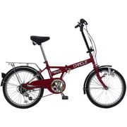 折りたたみ自転車 ノーパンクタイヤ 20型 外装6段変速 レッド FDM-CC206 RE