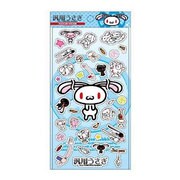 汎用うさぎプックリシールブルー [MORI CHACK]