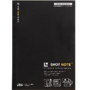 ショットノート 無線綴じタイプ 横罫線6mm 30枚(60ページ) セミB5 黒 9143クロ