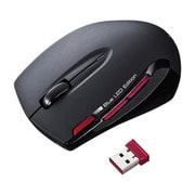 ワイヤレスブルーLEDマウス 2.4GHz対応 ブラック×レッド MA-WBL26BKR