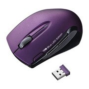 ワイヤレスブルーLEDマウス 2.4GHz対応 ダークパープル MA-WBL26V