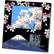 8881F [フォトフレームクロック 富士に桜]