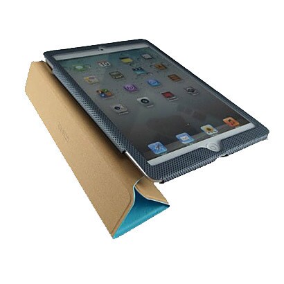 レザー調 （スタンド機能付き） フラワーデザインホルダーケースiPadmini BL
