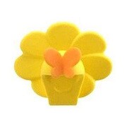 ペッカ お花とちょうちょの皿つまみ イエロー