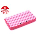 3DLDHC07 [3DS LL用プラスパレット デザインカバー チェックスタイル ギンガムピンク]