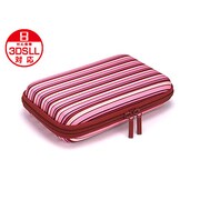 3DLDHP04 [3DS LL/DSi LL用プラスパレット デザインポーチ ボーダースタイル ワインレッド]