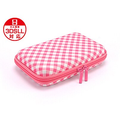 3DLDHP07 [3DS LL/DSi LL用プラスパレット デザインポーチ ギンガムスタイル ギンガムピンク]