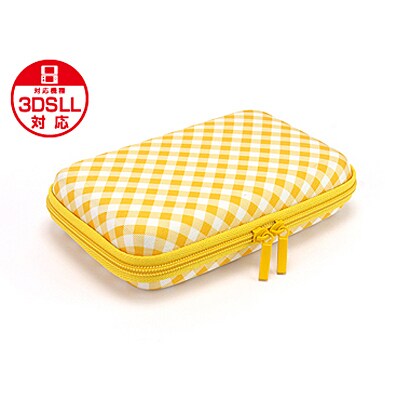 3DLDHP09 [3DS LL/DSi LL用プラスパレット デザインポーチ ギンガムスタイル ギンガムイエロー]