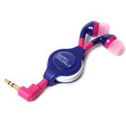 リール付ステレオインナーイヤーヘッドホン パープル PG-SIH08PP