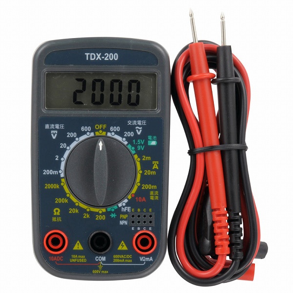TDX-200 [小型デジタルテスター2000 9V電池1個使用]