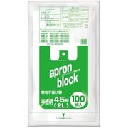 エプロンブロック 手提げ袋 45号 2L 約縦53cm×横30cm+マチ15cm×厚さ0.02mm 100枚 半透明 EB-N45-100
