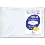 ポリバッグ 規格袋 16号 約縦48cm×横34cm×厚さ0.03mm 100枚 透明 L03-16