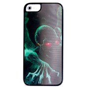 3DプラスチックケースiPhone5 スカルグリーン