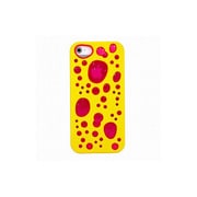 バブルデザインハードTパープルケースiPhone5 イエロー/ピンク