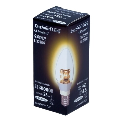 LED電球 E17口金 電球色透明相当 360lm C形 全面配光 ES-300WE17-COC