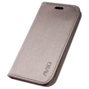 AViiQ Folio Stand Case Metallic Silk Series for Samsung GALAXY S4 Silver/Black AV-S4WC-MSVJ