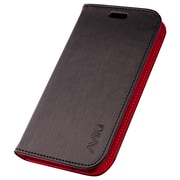 AViiQ Folio Stand Case Metallic Silk Series for Samsung GALAXY S4 Black/Black AV-S4WC-MBKJ