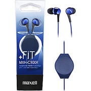 カナル型 ｢+FiT｣MXH-C100R コード巻き取りリールタイプ ダークブルー MXH-C100RDB