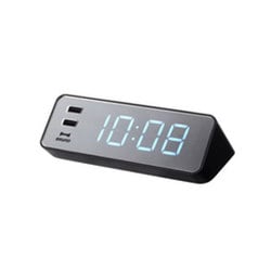 LED Alarm Clock with USB Outlet IDEA International BCR001-BK 