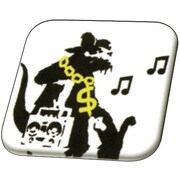 Banksy 32mmスクエアバッジ BKB006 Banksy /Bad Boy Birthday [缶バッジ]