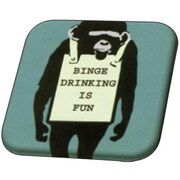 Banksy 32mmスクエアバッジ BKB013 Banksy /Binge Drinking [缶バッジ]