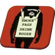 Banksy 32mmスクエアバッジ BKB015 Banksy /Smoke Fags [缶バッジ]
