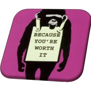 Banksy 32mmスクエアバッジ BKB016 Banksy /Because you're [缶バッジ]