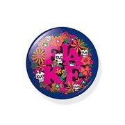 FLAKEバッジ 40mm FLB-003 FLAKE BADGE 40mm /Flower Flake Skull [缶バッジ]