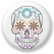 OSB 40mmバッジ OSB008 OilshockDesigns /Mexican Skull [缶バッジ]