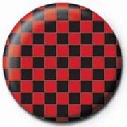 PB 25mmバッジ PB1253 CHECK /red&black
