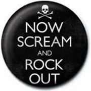 PB 25mmバッジ PB1943 NOW SCREAM AND ROCK OUT