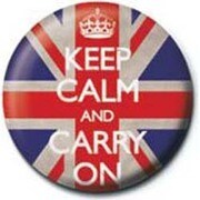PB 25mmバッジ PB1949 KEEP CALM AND CARRY ON /Union Jack