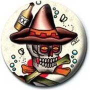 PB 25mmバッジ PB1985 CARDXCORE /Party Skull