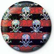 PBG キラキラバッジ PBG1511 MULTI SKULL /Red