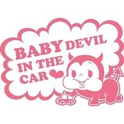 BAB-01 [BABY IN THE CAR 赤ちゃんが乗ってます ステッカー BABY DEVIL /ピンク]
