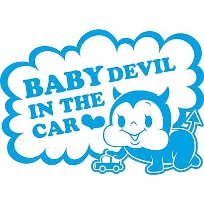 BAB-03 [BABY IN THE CAR 赤ちゃんが乗ってます ステッカー BABY DEVIL /ブルー]