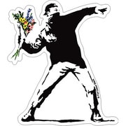BANKSY バンクシー Flower Bomber クリアステッカー BKS-001