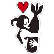 BANKSY バンクシー Love The Bomb クリアステッカー BKS-006