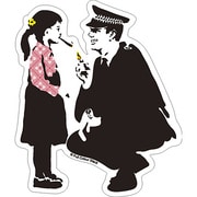 BANKSY バンクシー Cop With Lighter クリアステッカー BKS-007