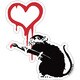 BANKSY バンクシー Love Rat クリアステッカー BKS-012