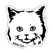 ステッカー DOUBUTHU FACE /WHITE CAT DF-22