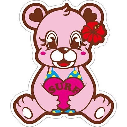 防水ステッカー オイルショックデザインズ Surf Bear OSS-027